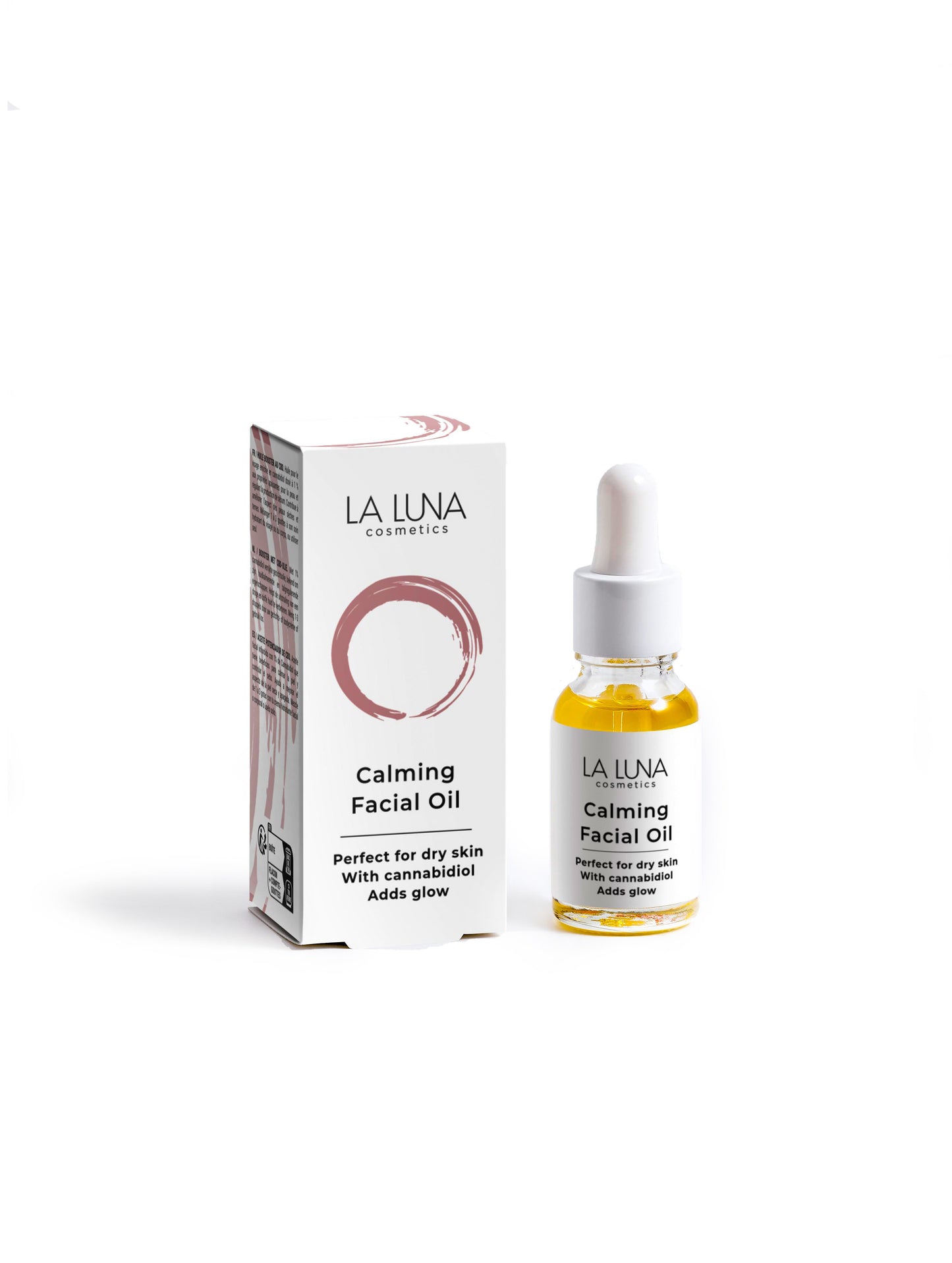La Luna Calming Facial Oil – Vegan, Organic Hemp Seed Oil & 1% Cannabidiol for Dry & Oily Skin, Hydrating & Skin-Calming Treatment, Nut-Free & Gluten-Free Face Care.