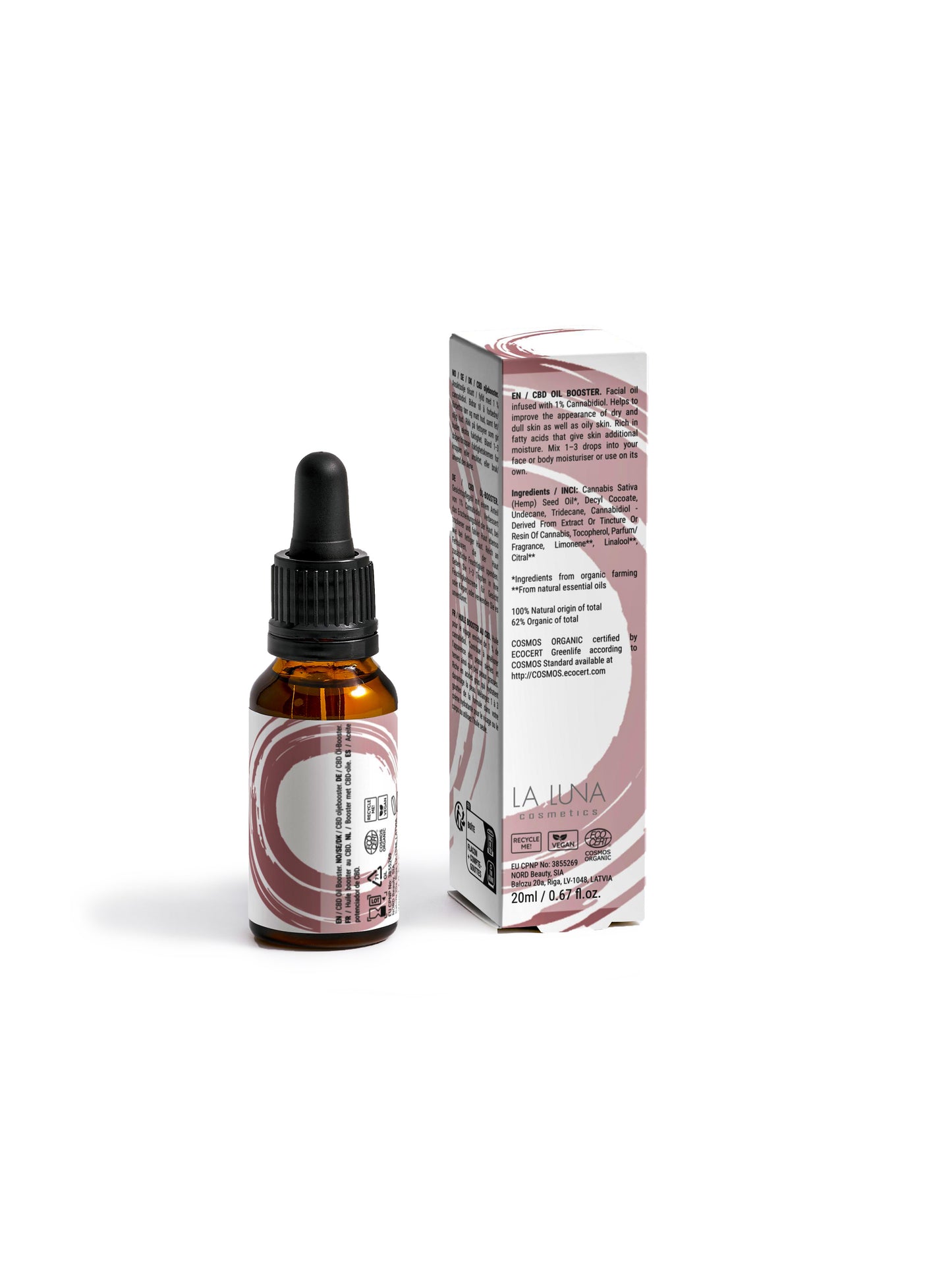La Luna Calming Facial Oil – Skin-Soothing Hemp Oil with 1% Cannabidiol for Dry & Dull Skin. Vegan, Organic, and Sebum-Balancing Formula.