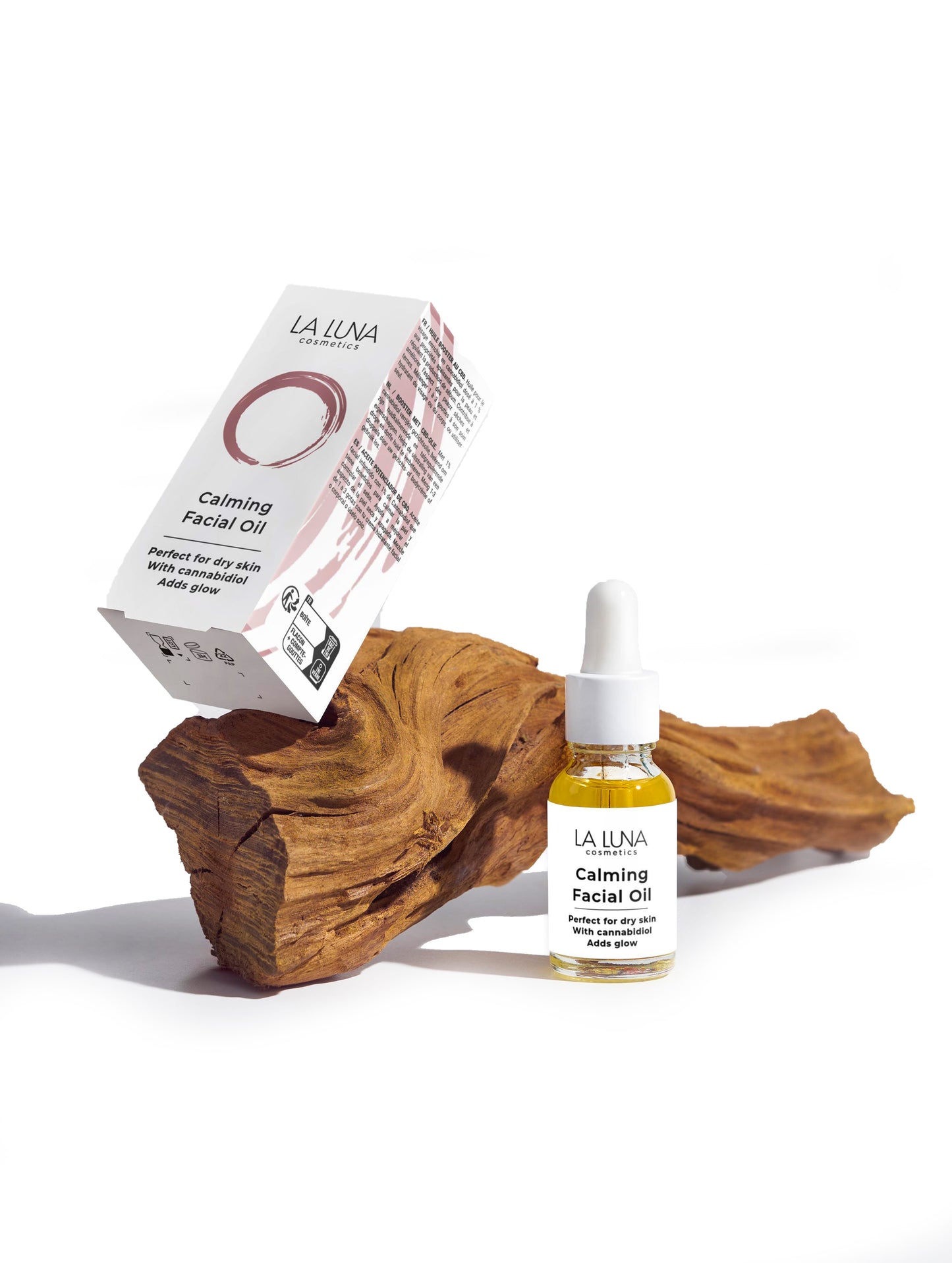 La Luna Calming Facial Oil – Vegan, Organic Hemp Seed Oil & 1% Cannabidiol for Dry & Oily Skin, Hydrating & Skin-Calming Treatment, Nut-Free & Gluten-Free Face Care.