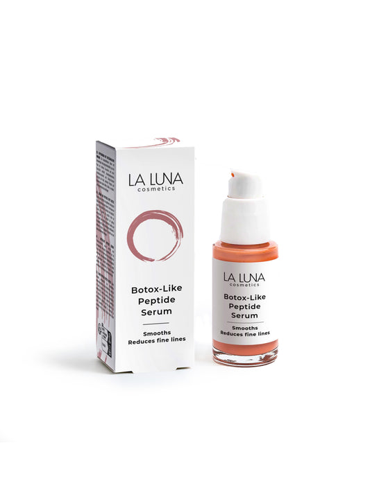 "La Luna" Botox-Like Peptide Serum – luxurious anti-aging serum with peptides, hyaluronic acid, and ginkgo extract. Smooths fine lines, boosts hydration, and enhances skin elasticity for a youthful, radiant glow. Perfect for normal, dry, and mature skin.