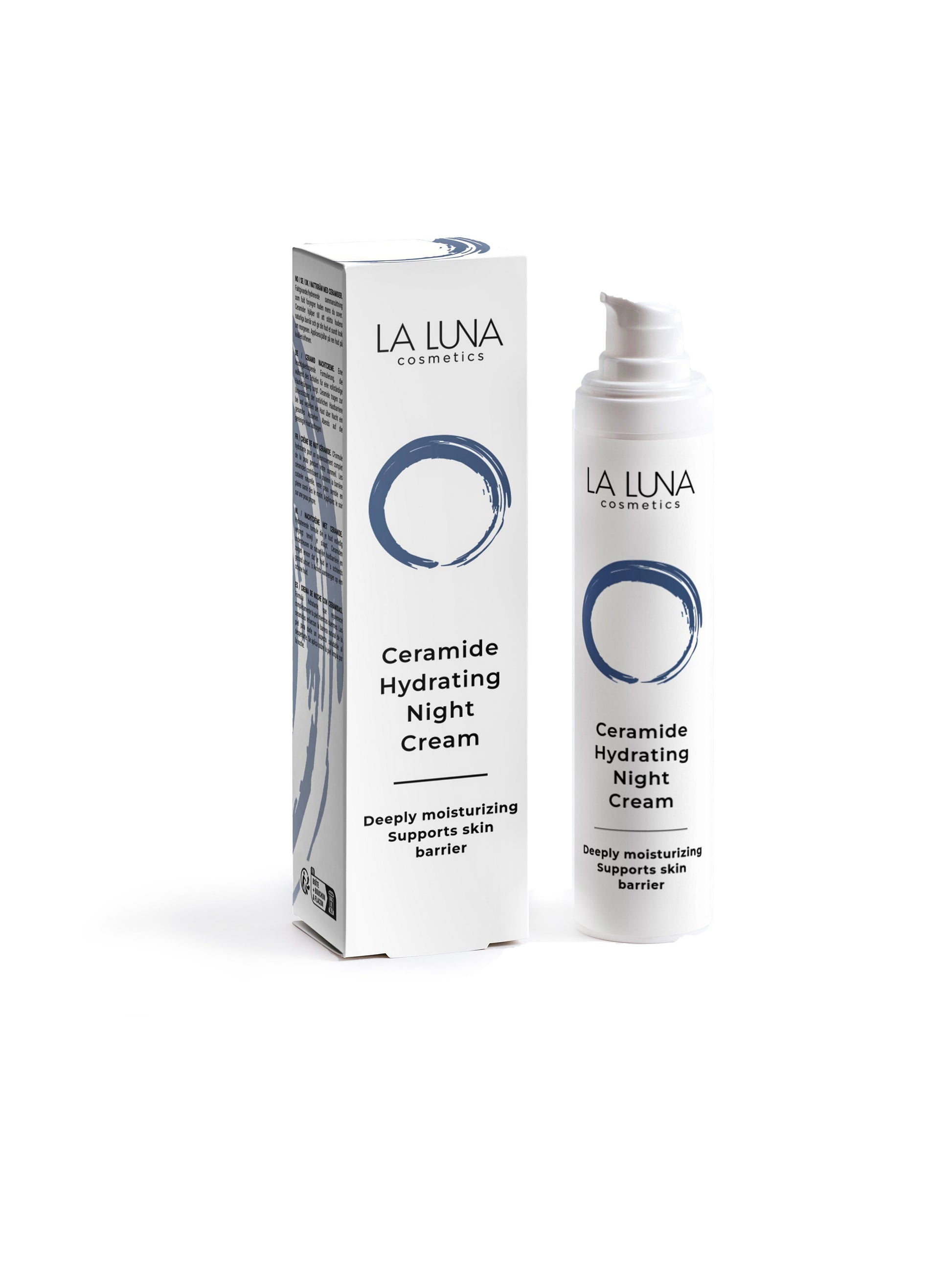 La Luna Ceramide Hydrating Night Cream – Deeply Moisturizing, Anti-Aging, Supports Skin Barrier, Promotes Overnight Skin Renewal, Infused with Ceramides, Aloe Juice, Jojoba Oil, Shea Butter, and Hyaluronic Acid for Soft, Radiant, and Healthy-Looking Skin.
