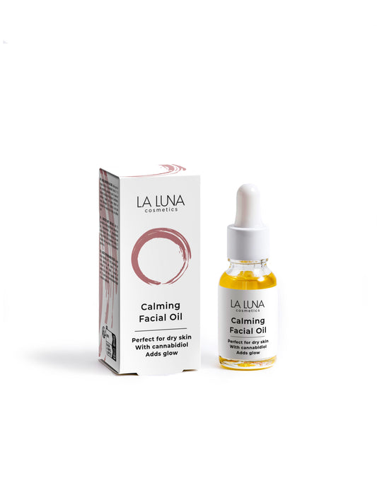 La Luna Calming Facial Oil – Vegan, Organic Hemp Seed Oil & 1% Cannabidiol for Dry & Oily Skin, Hydrating & Skin-Calming Treatment, Nut-Free & Gluten-Free Face Care.
