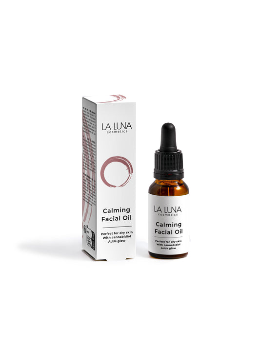 La Luna Calming Facial Oil – Skin-Soothing Hemp Oil with 1% Cannabidiol for Dry & Dull Skin. Vegan, Organic, and Sebum-Balancing Formula.

