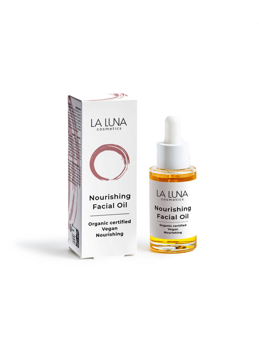 La Luna Nourishing Facial Oil – Organic Certified Face Oil with Jojoba, Argan, Avocado & Berry Extracts for Deep Hydration & Radiant Skin.
