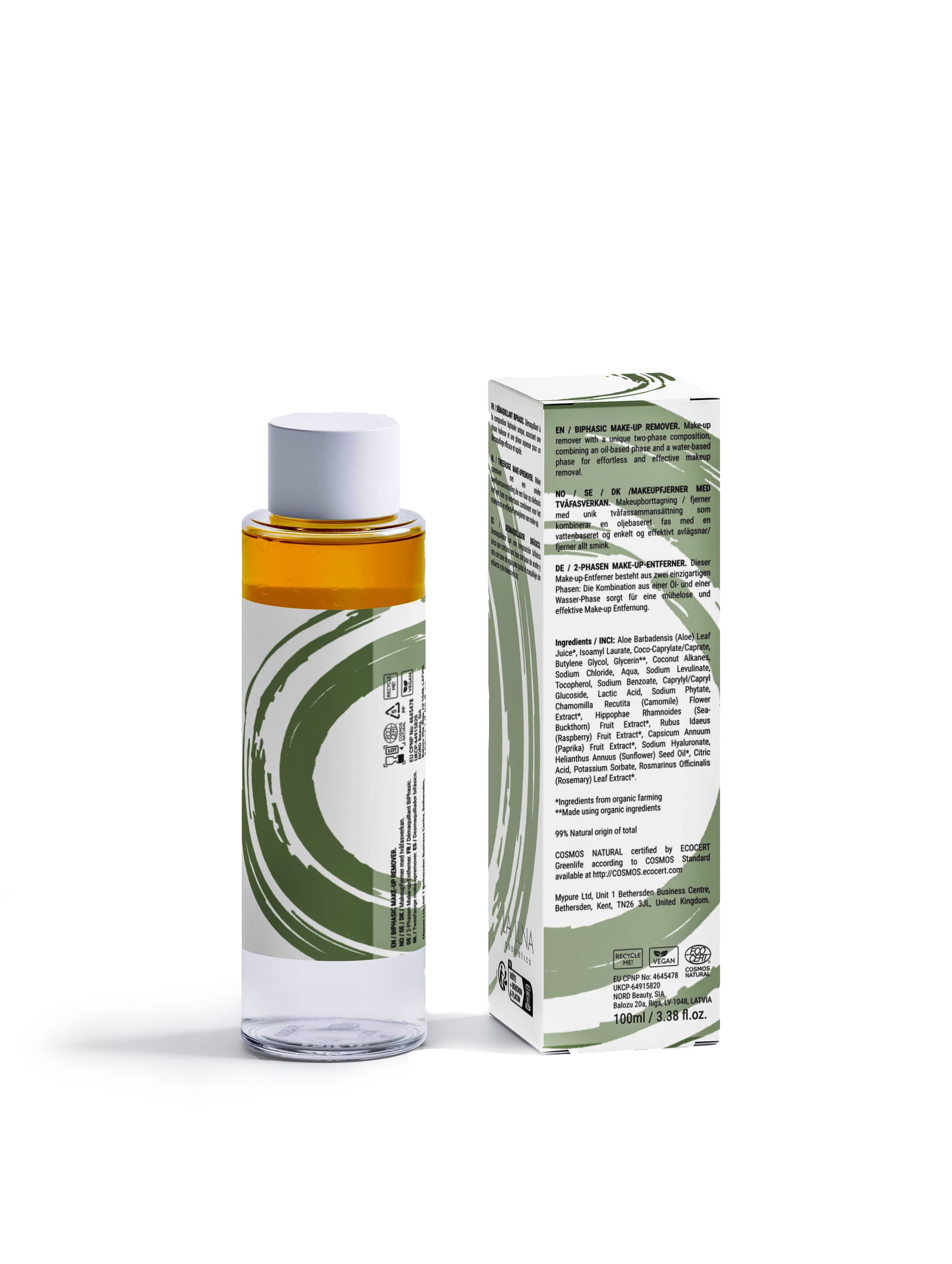 La Luna BiPhasic Make-up Remover – Gentle, Fragrance-Free Two-Phase Cleanser with Aloe Juice, Chamomile, Sea-Buckthorn & Raspberry Extracts for All Skin Types.
