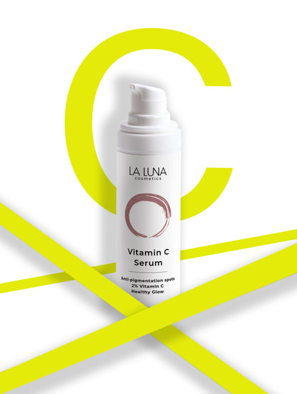 La Luna Vitamin C Serum – Brightening & Hydrating Face Serum with 2% Vitamin C, Ferulic Acid & Hyaluronic Acid for Radiant, Youthful Skin.
