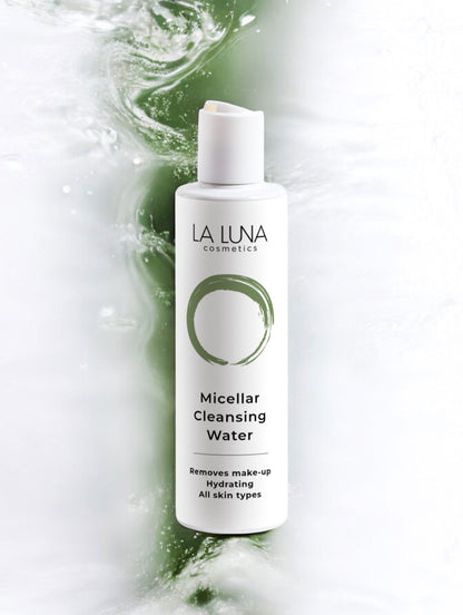 La Luna Micellar Cleansing Water – Hydrating, Gentle Face Cleanser with Hyaluronic Acid, Aloe Juice, Chamomile & Linden Flower Extracts for All Skin Types.
