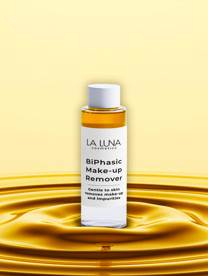 La Luna BiPhasic Make-up Remover – Gentle, Fragrance-Free Two-Phase Cleanser with Aloe Juice, Chamomile, Sea-Buckthorn & Raspberry Extracts for All Skin Types.
